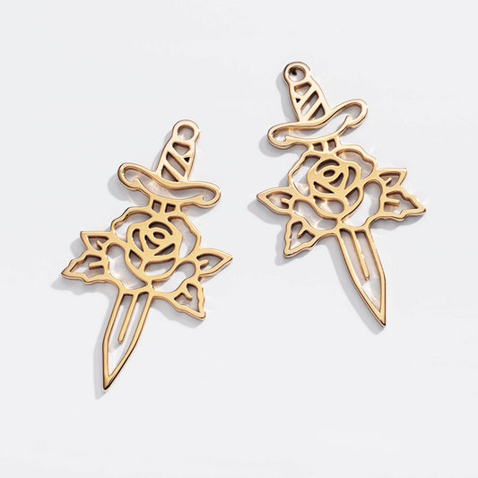 Rose Dagger Earrings