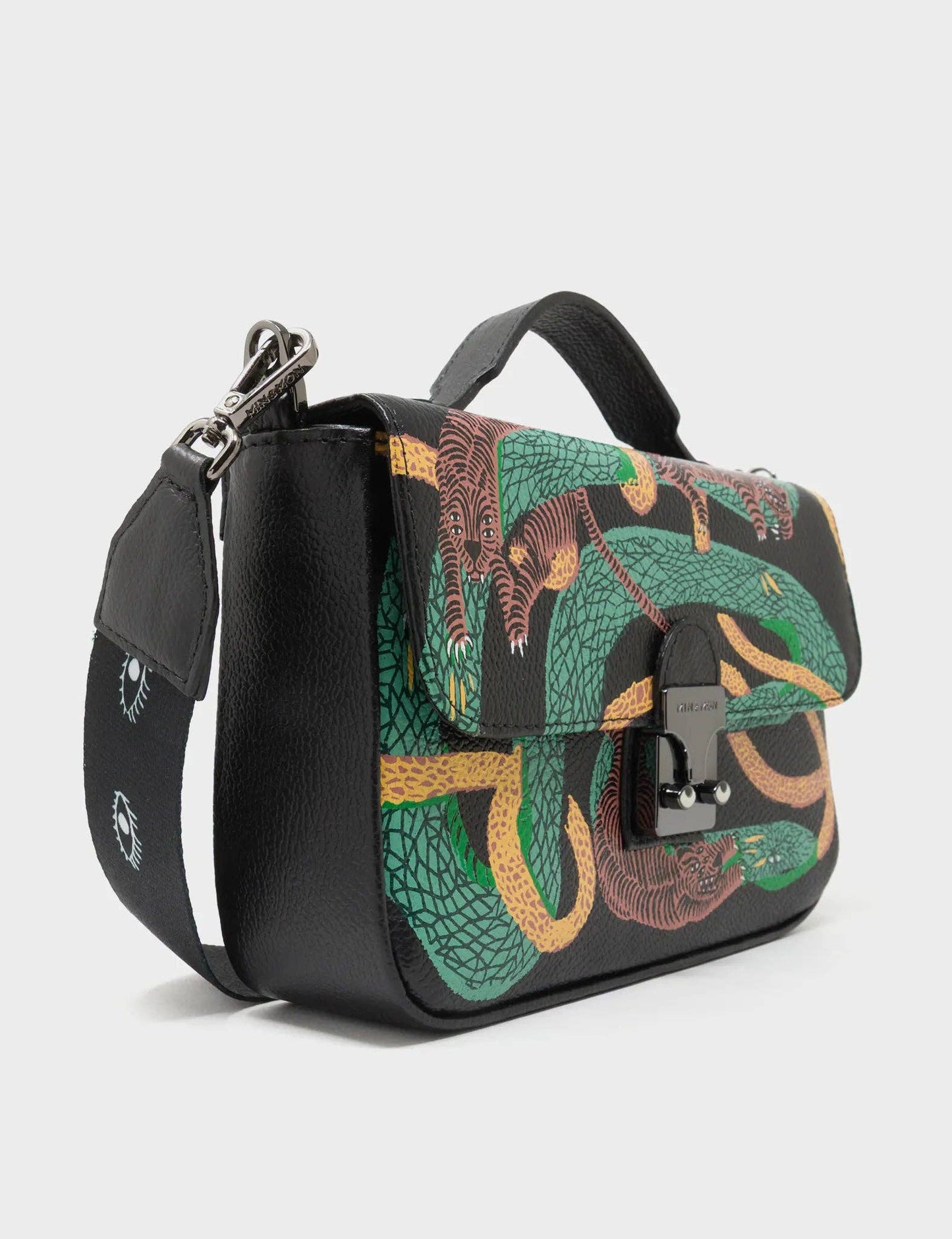 Amantis Black Leather Crossbody Mini Handbag - Tangle Tales Design
