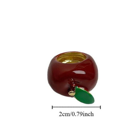 Fruit Basket Ring- Large Dome Fruit Rings- Enamel Hand Made