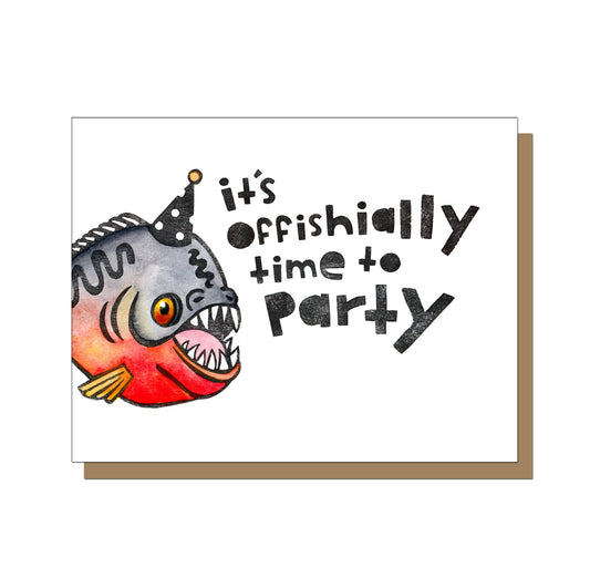 Piranha Birthday Card
