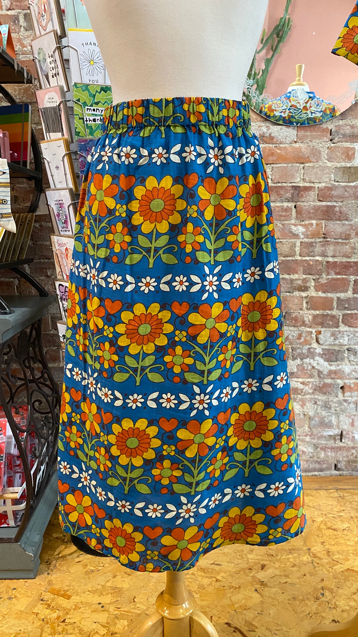 Multicolor floral Midi Skirt