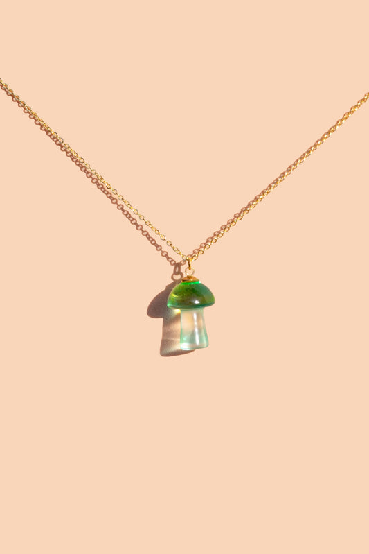 Shroom Boom Necklace in Ocean - 18K Gold Plated