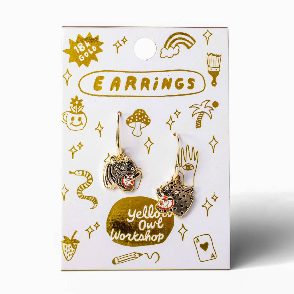 Tiger & Cheetah Earrings - Kristina Micotti Gold Jewelry