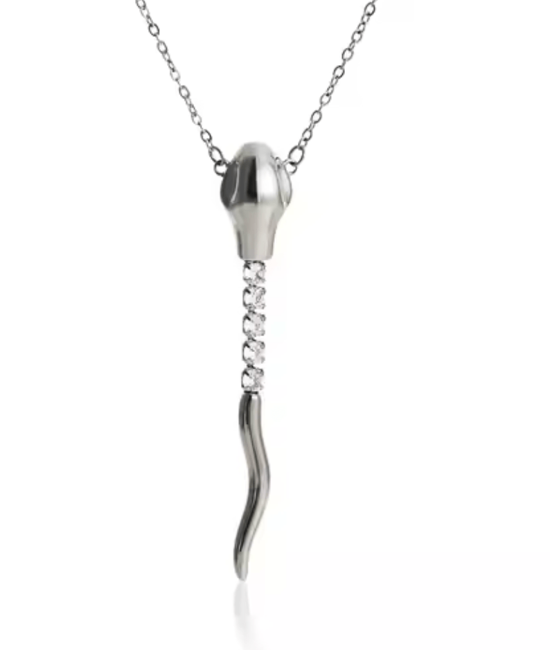 Snake - Tennis Necklace Serpent - Steel 14K CZ necklace - Tsuru