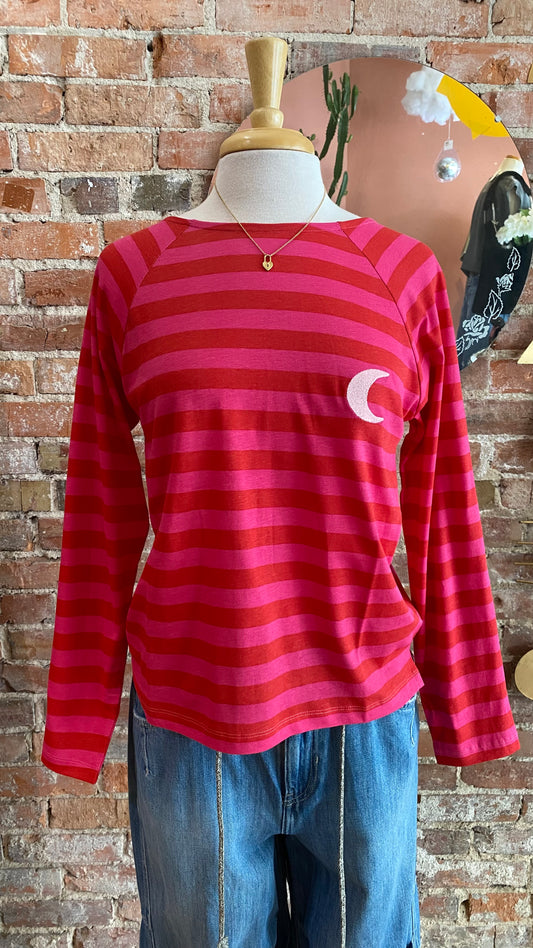 Stripes and Moon Tee