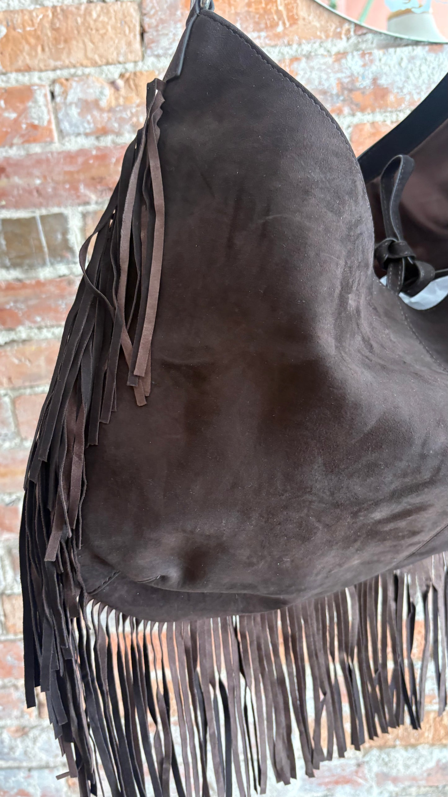 Finn Fringe Shoulder Bag in Espresso