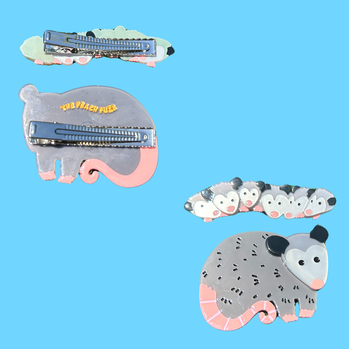 Possum Family Hair Clip Set: Perfect