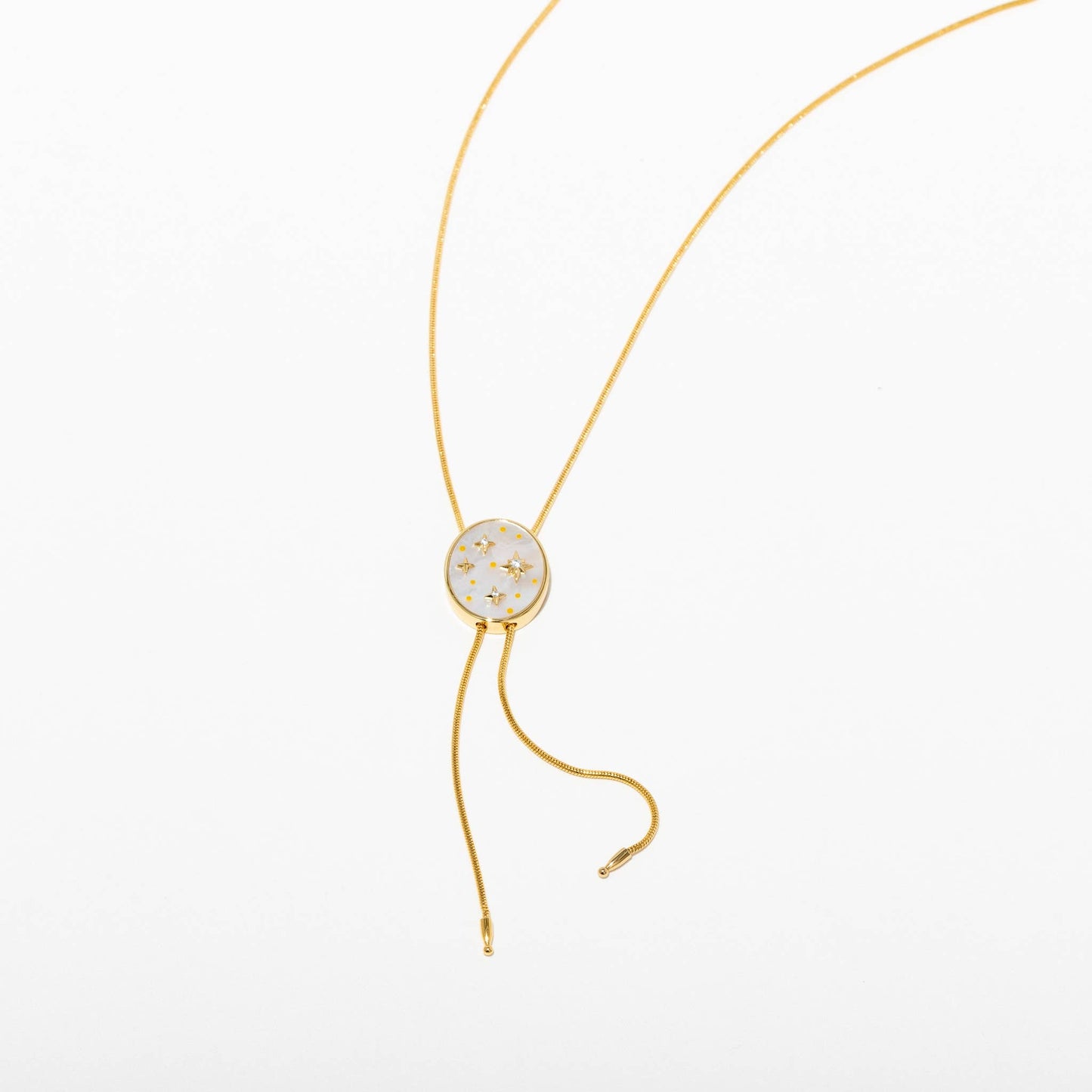 14K Gold Plated & Mother of Pearl Brandi Bolo Necklace