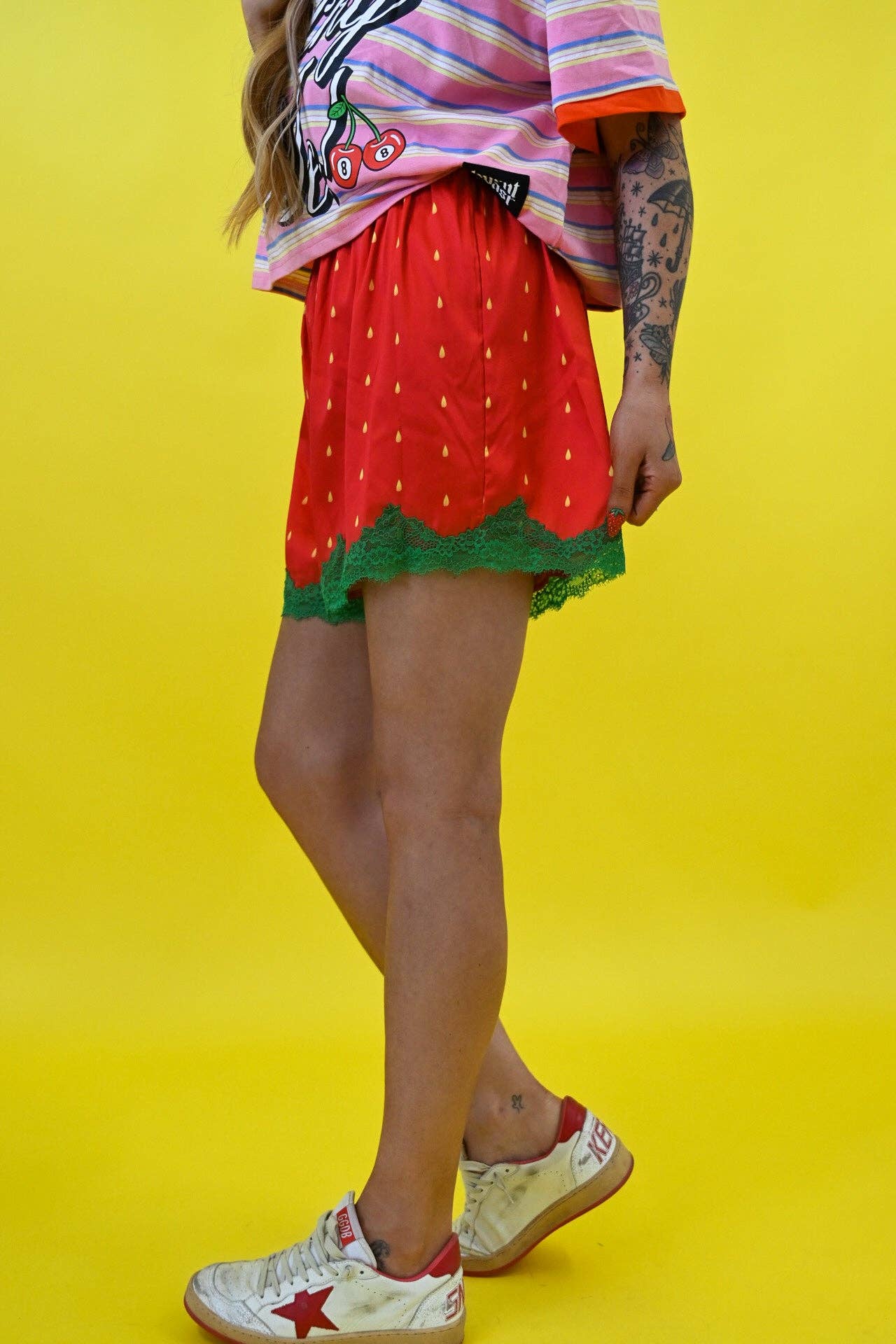 Sweet Cheeks Strawberry Lace Shorties
