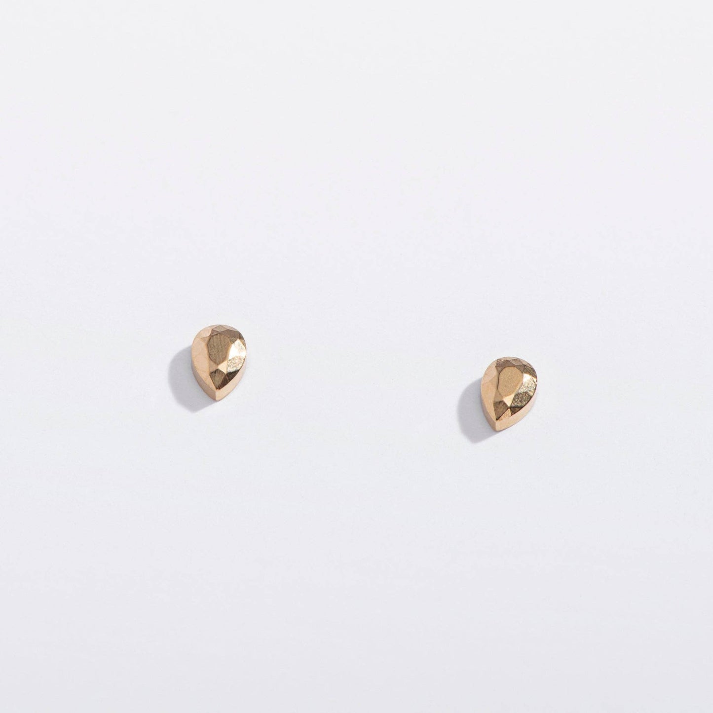 14k Gold PVD or Titanium Faceted Teardrop Flat Back Studs