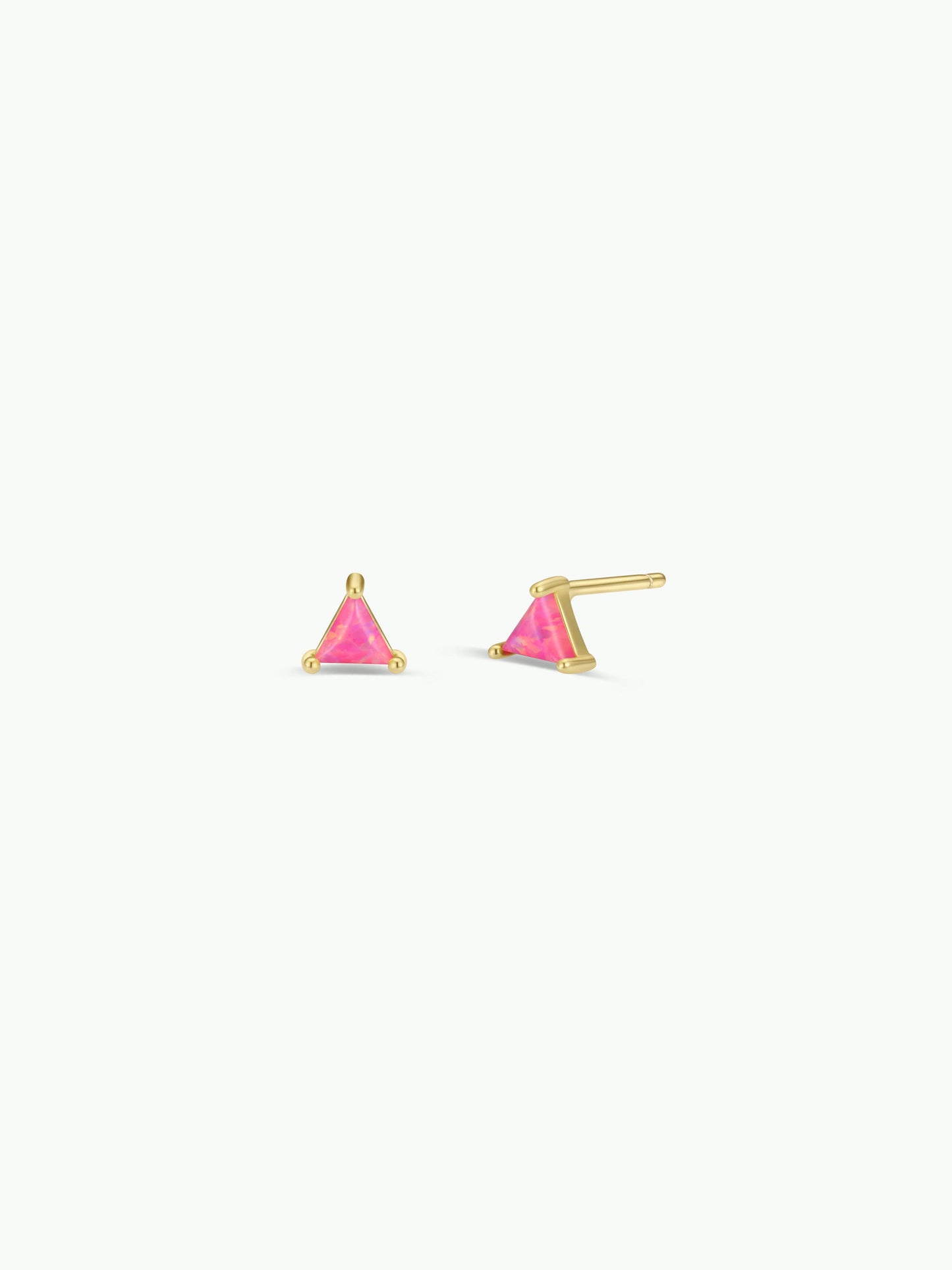 Mini Energy Gem - Pink Opal - Gold Earrings