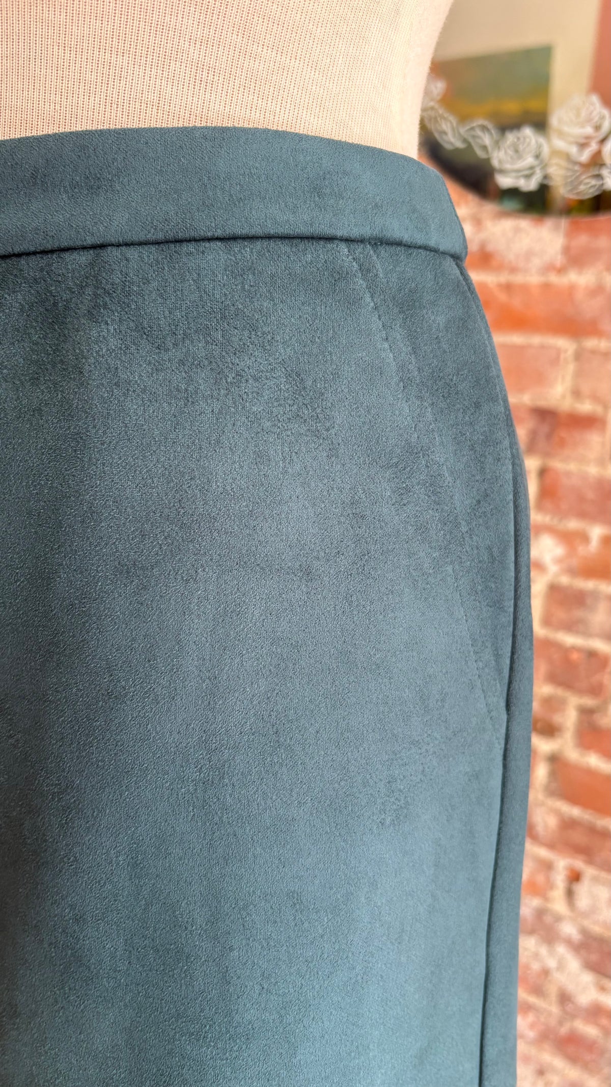 Faux Suede Midi Skirt