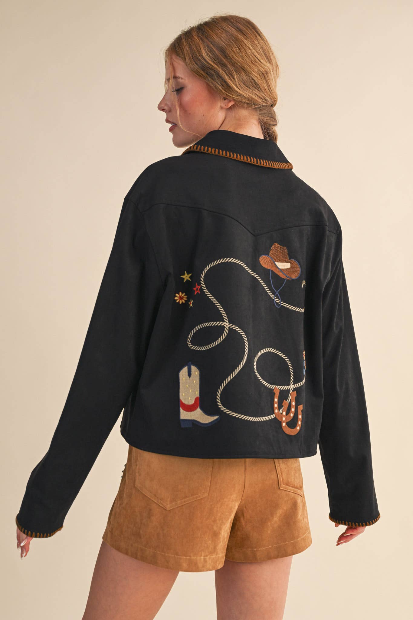 Western Embroidery Suede Jacket