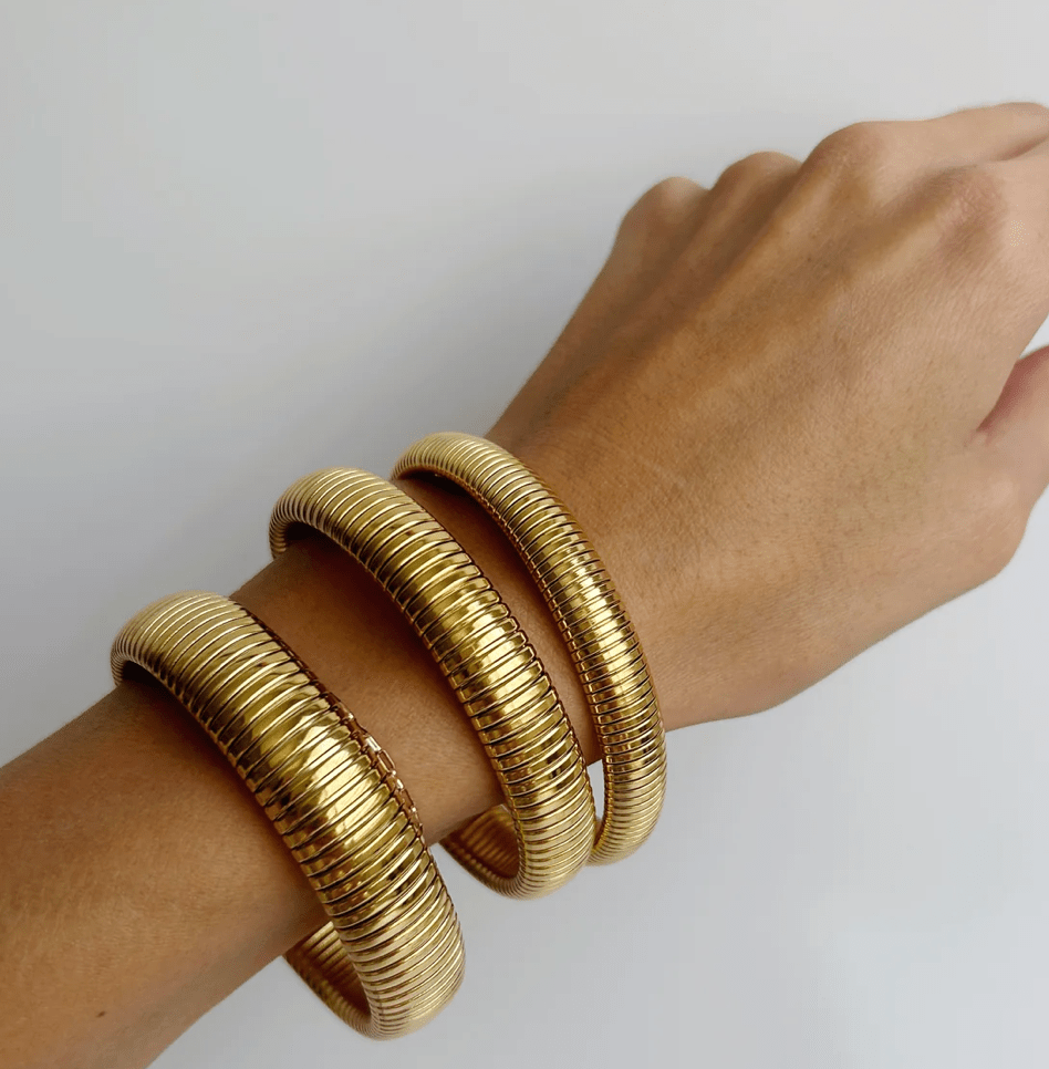  Cobra Tobogas Omega Stretch - Stainless Steel - 14K Gold - Tsuru