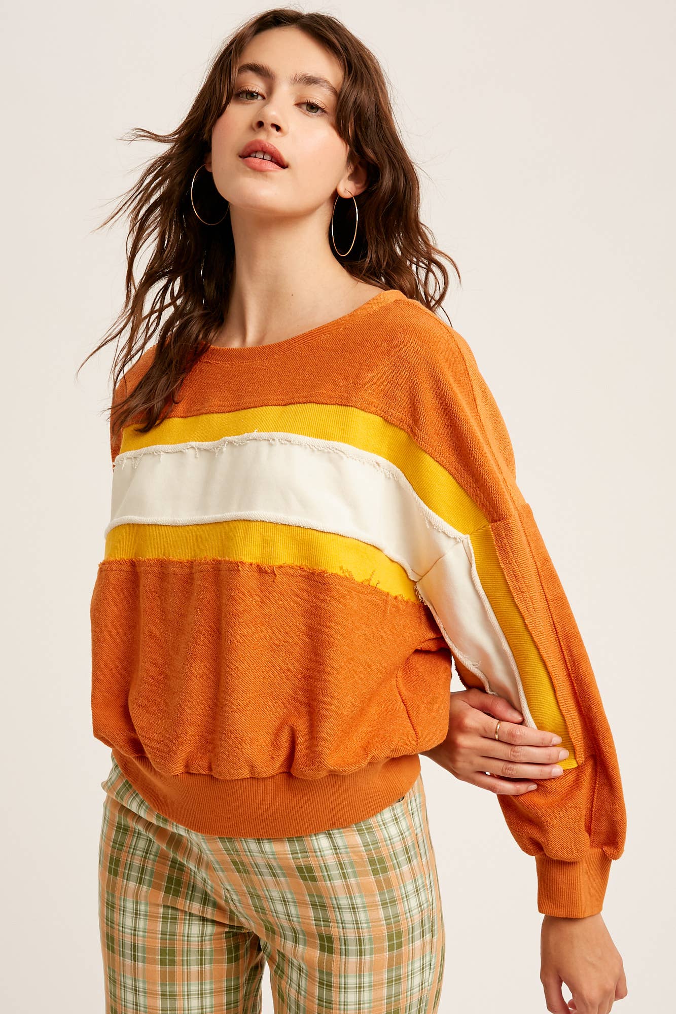 Colorblock Striped Knit Pullover