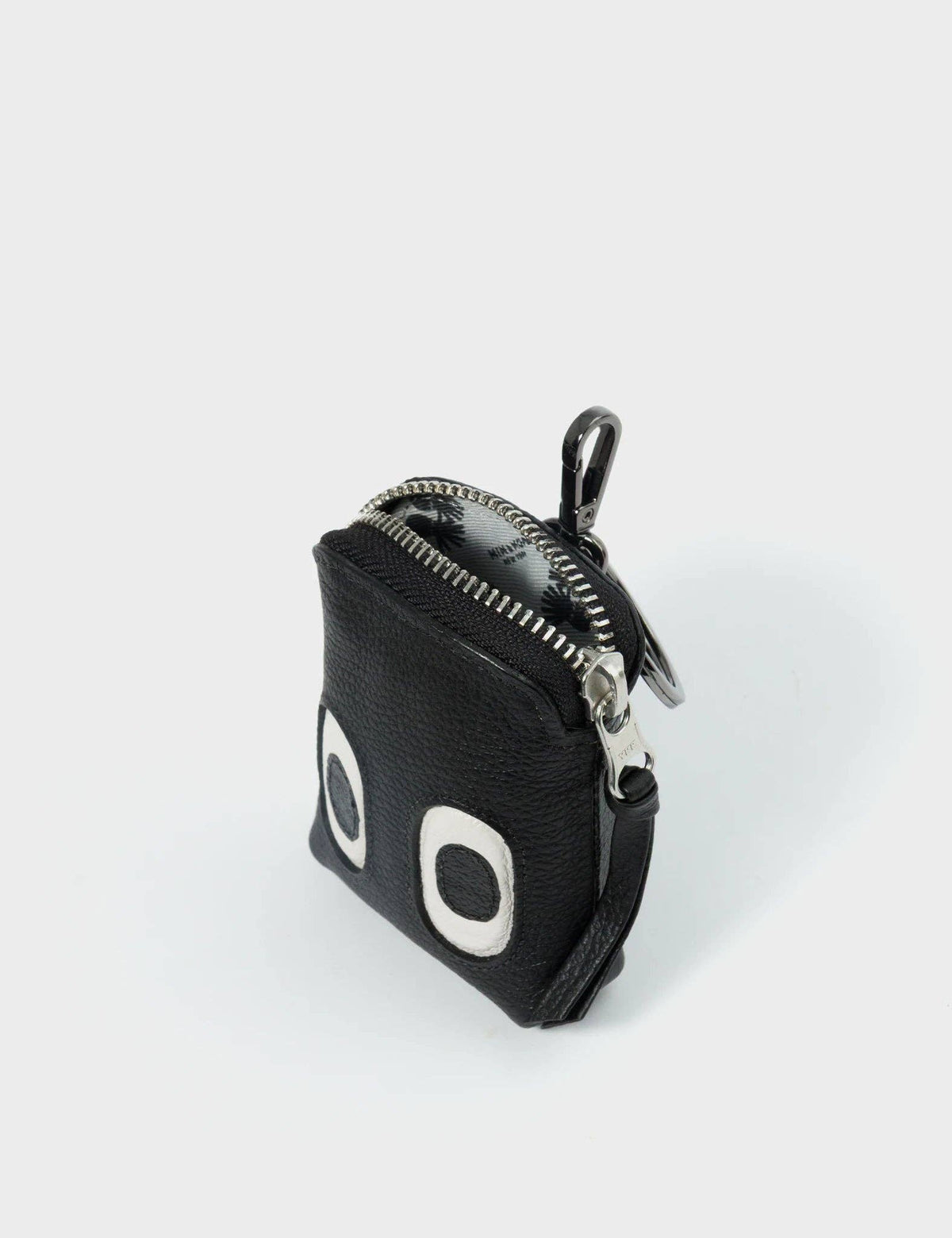Florence Pouch Charm - Black Leather Keychain Look Up 👀