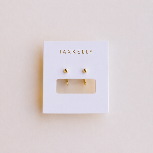 Huggies - Gold Sphere - Gold Earrings