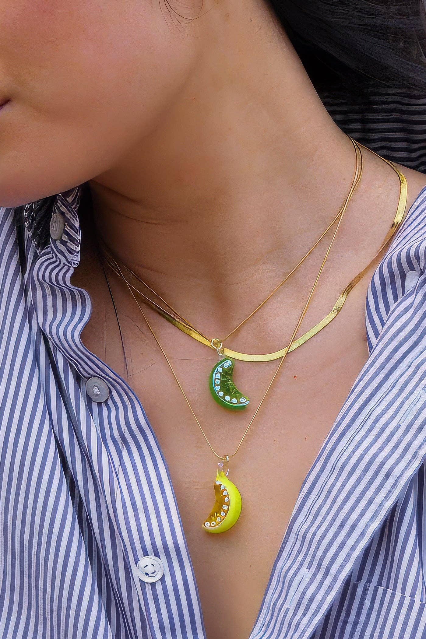 Lemon Lime Necklace - 18K Gold Plated