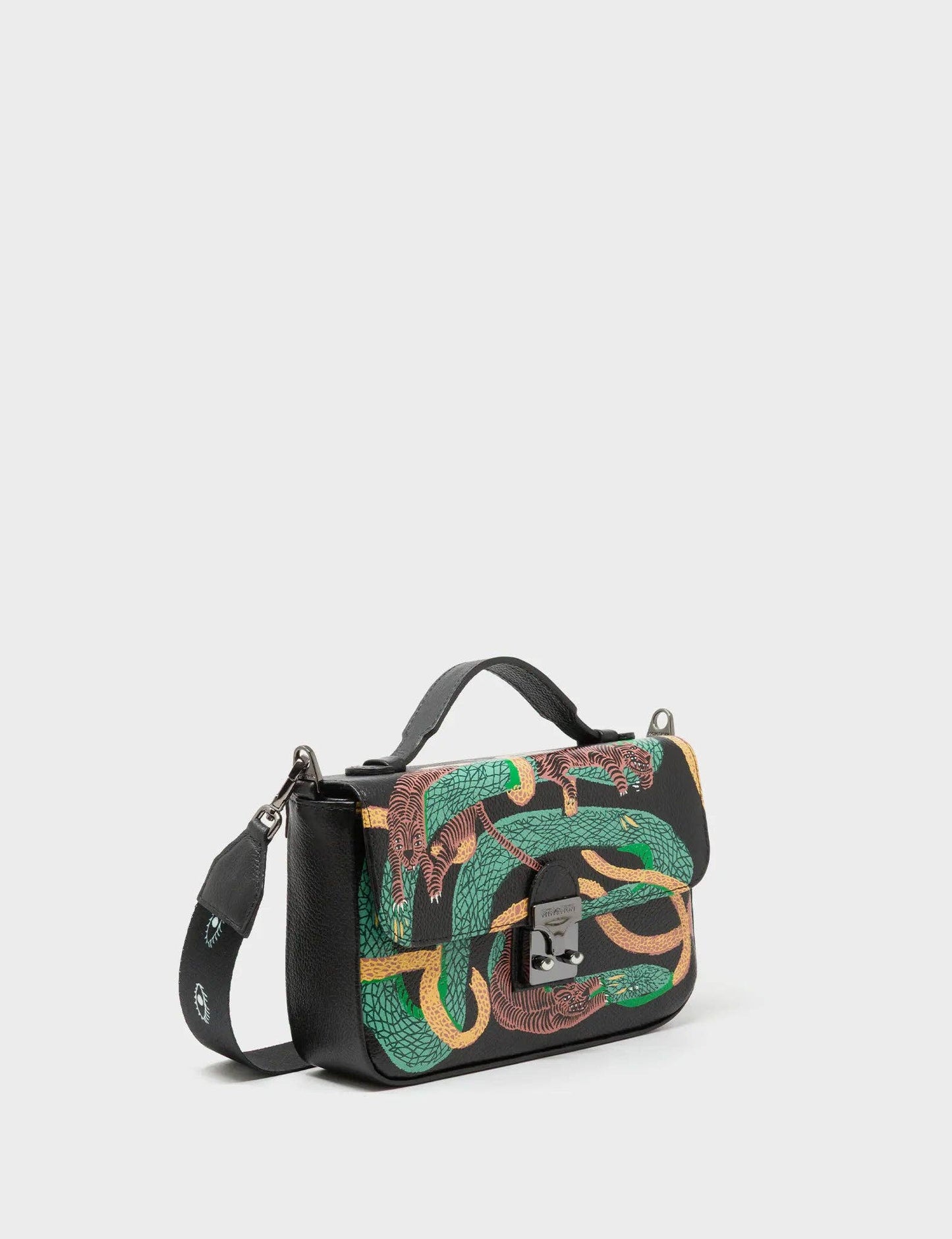 Amantis Black Leather Crossbody Mini Handbag - Tangle Tales Design
