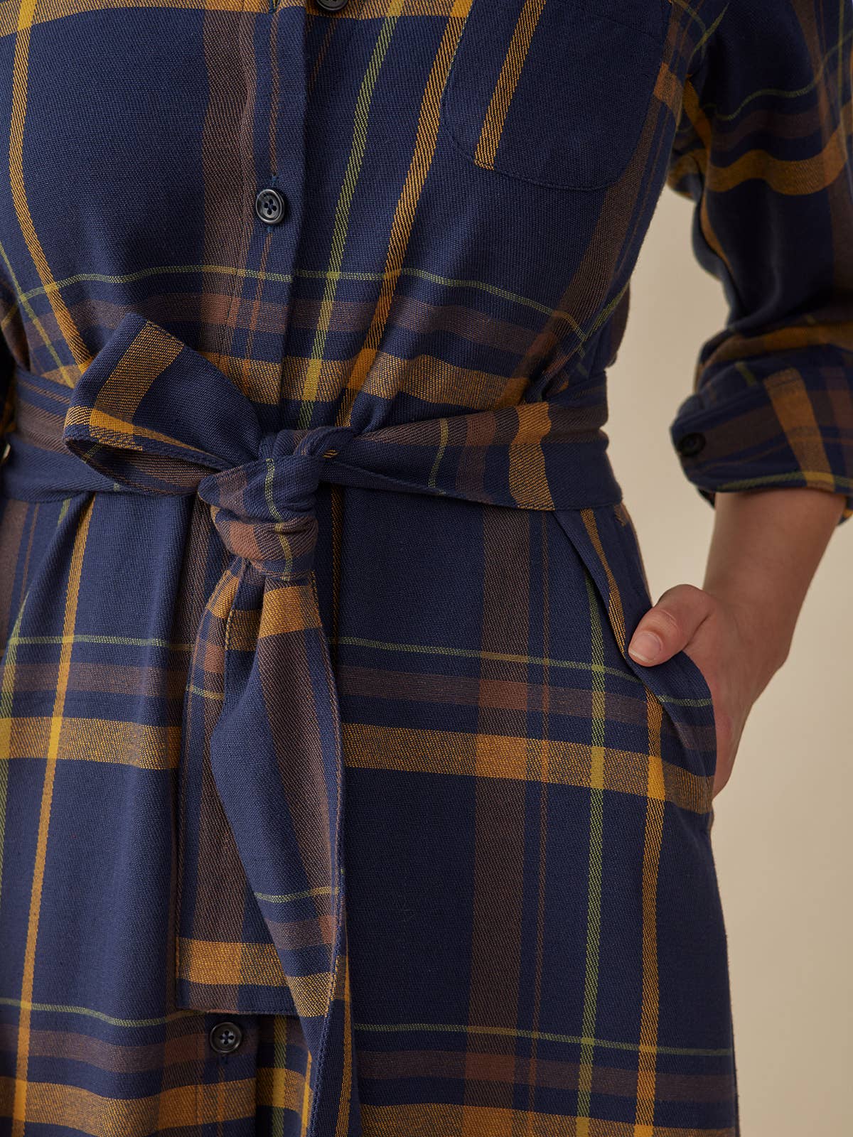 Sutton Shirtdress Navy Yellow Plaid M / Navy Yellow Plaid Sutton Shirtdress Navy Yellow Plaid M / Navy Yellow Plaid