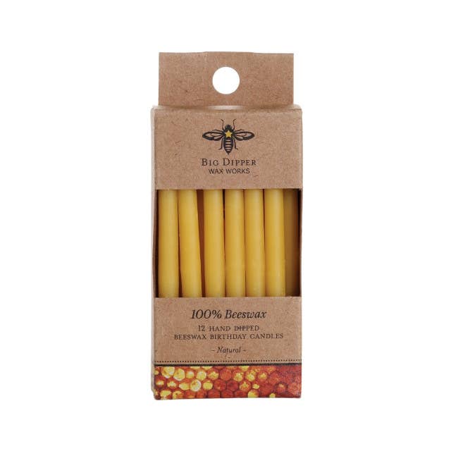 Birthday Candles – 100% Pure Beeswax – Hand-Dipped