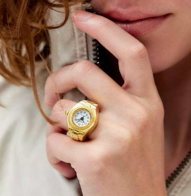 Watch Ring- Stainless Steel- Quartz Stretch Ring- Gift Box