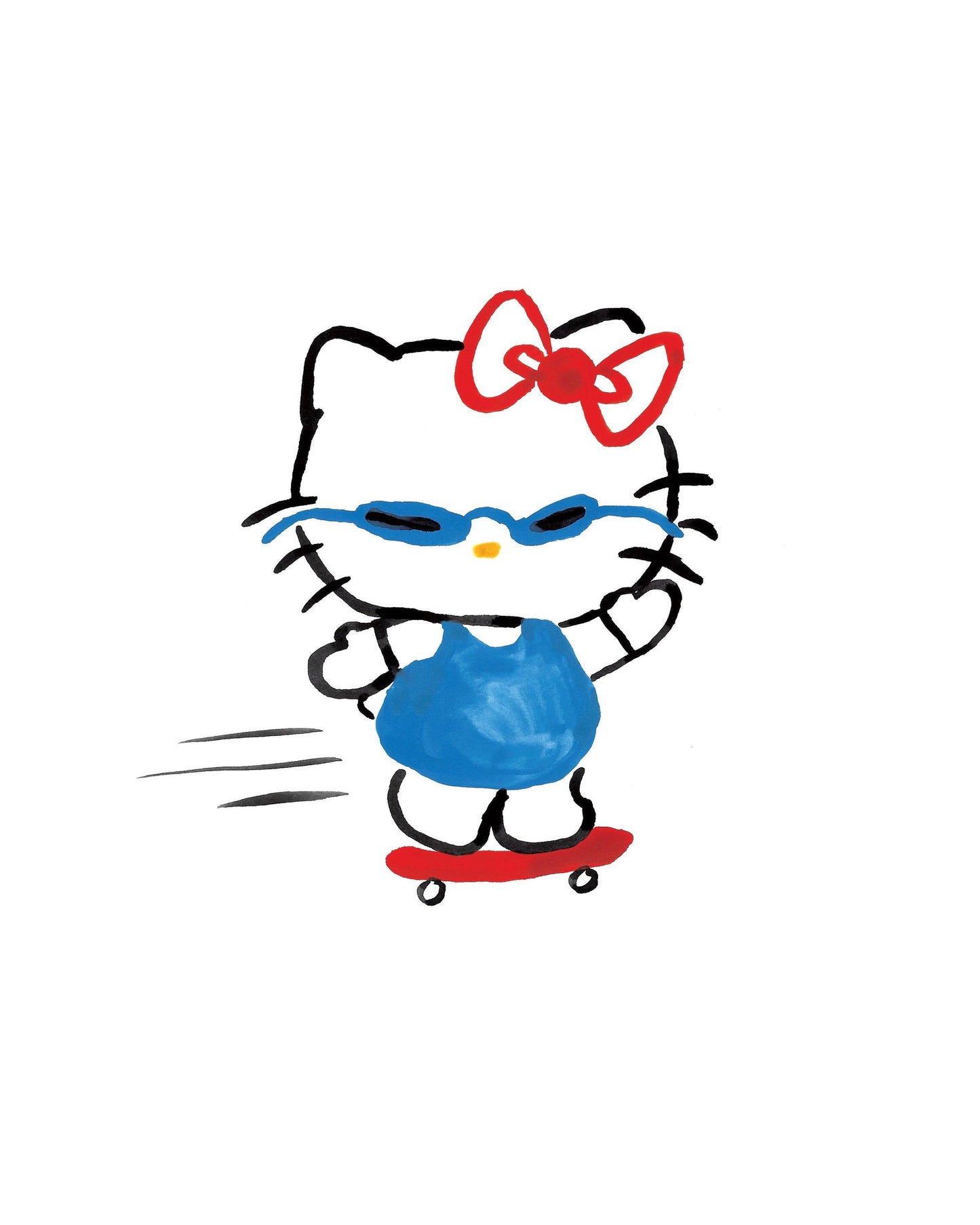 Hello Kitty Skateboard Print