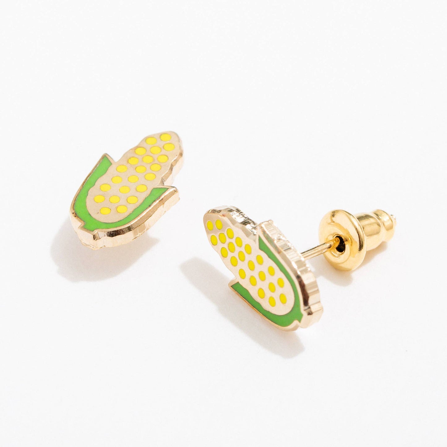 Corn on the Cob Enamel Stud Earrings