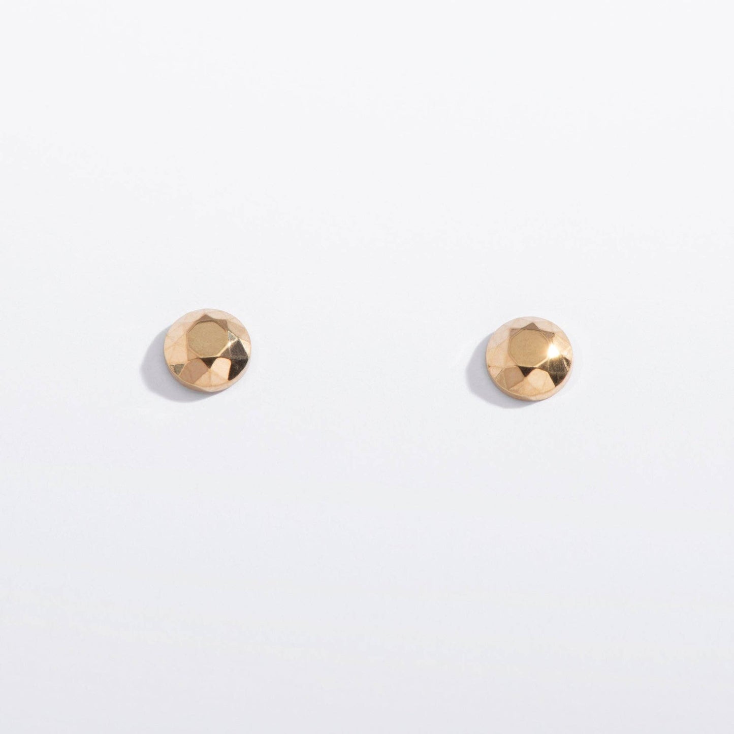 14k Gold PVD or Titanium Faceted Circle Flat Back Studs