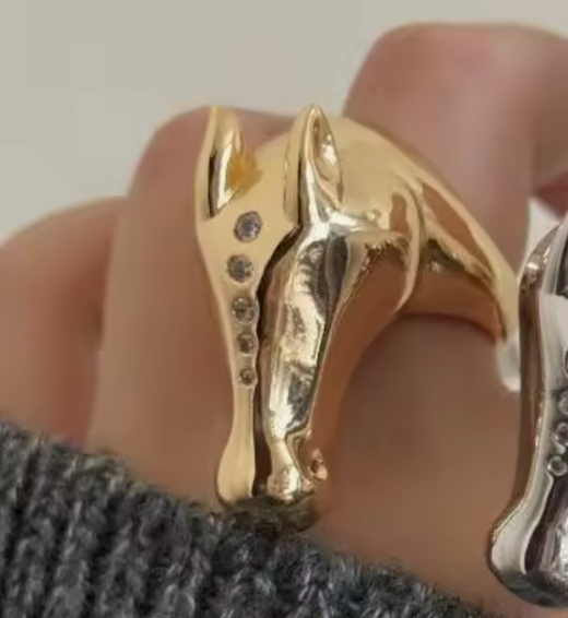 Giddy Up Horse Head CZ Ring- PVD