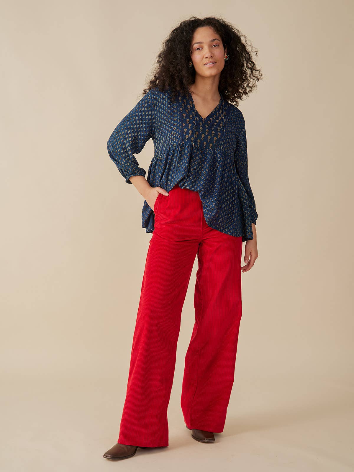Lucy Pant Red Corduroy