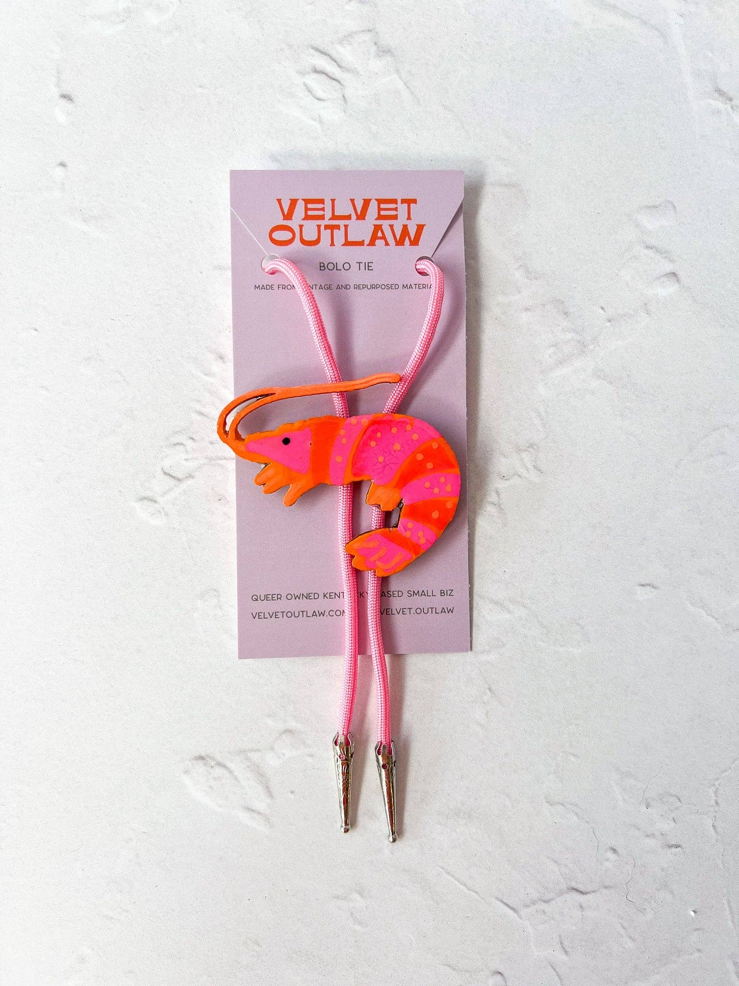 Shrimp Bolo Tie - Unique Handmade Western Neckwear