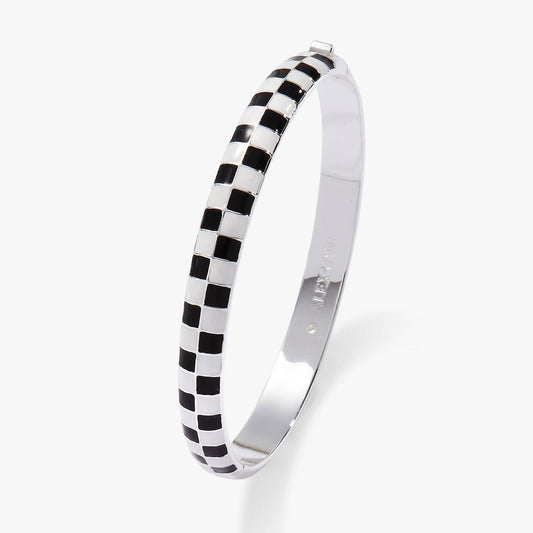 Black & White Checker Hinge Bangle