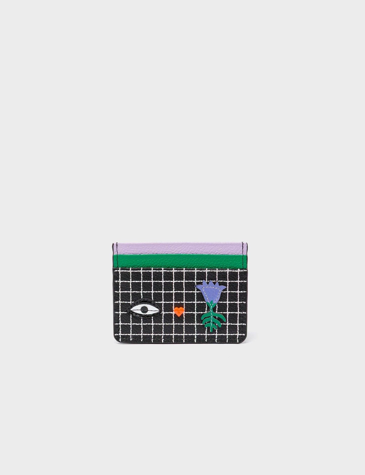 Filium Black Leather Cardholder - Floralia Design