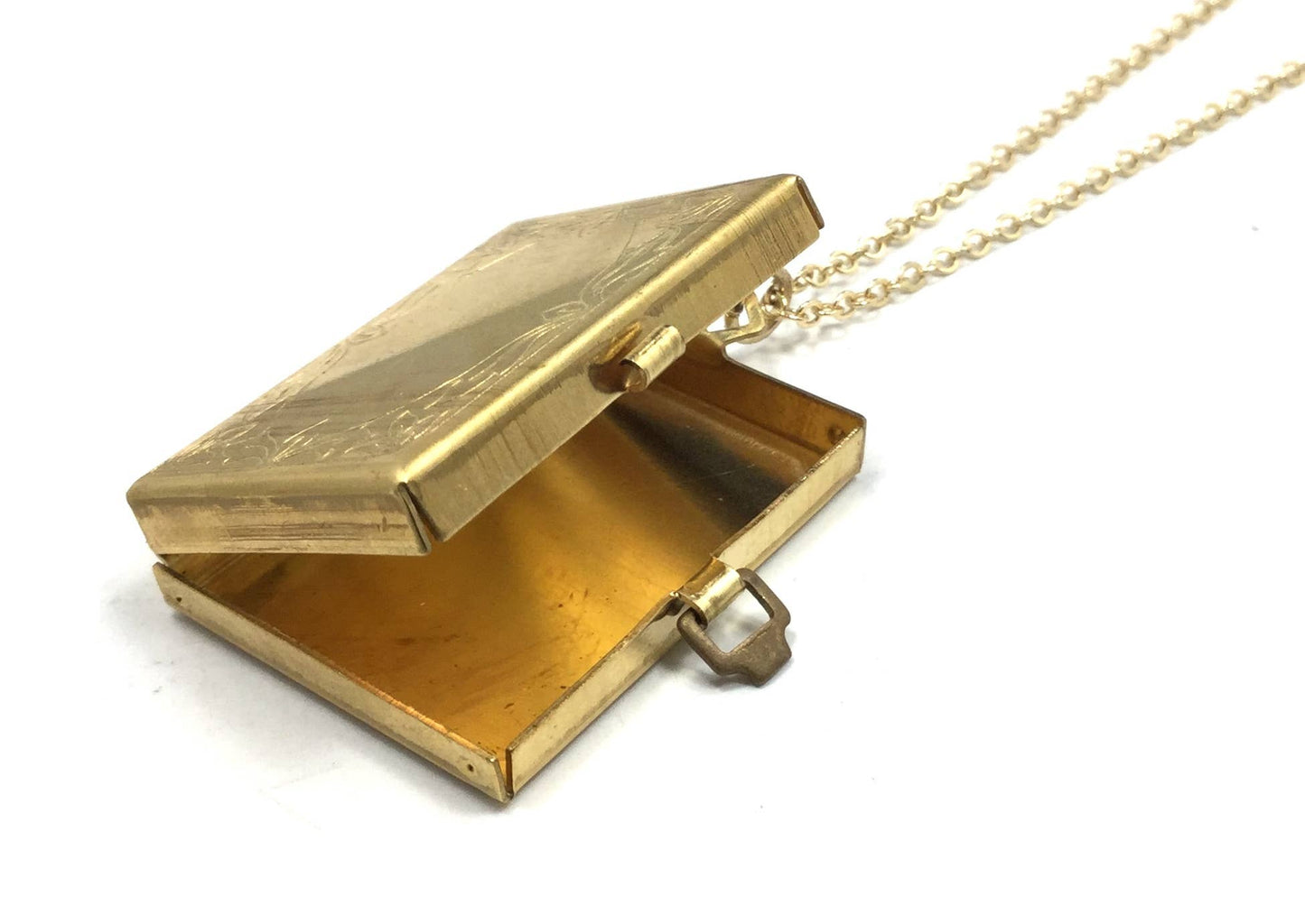 Gold Book Locket Necklace