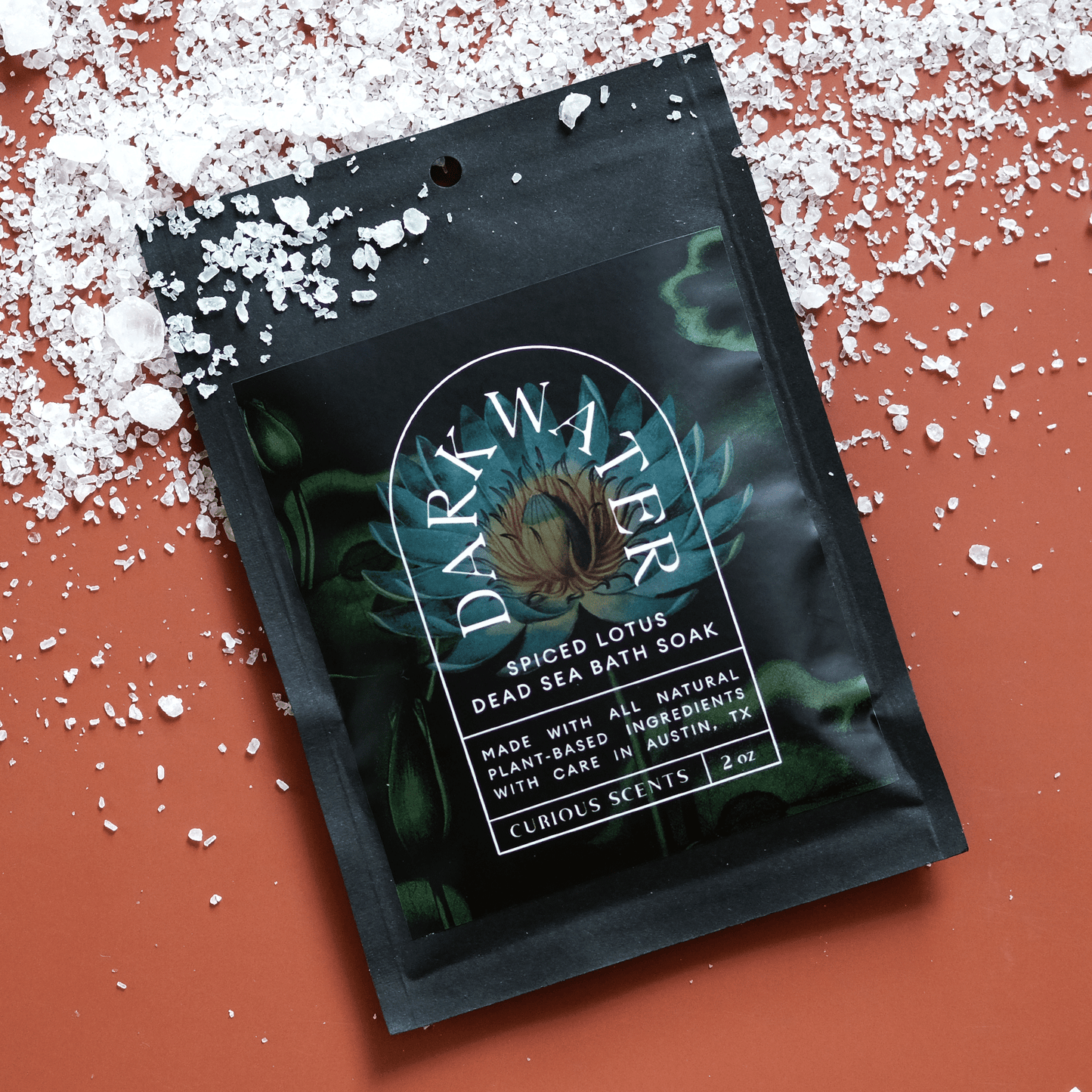 Dark Water Spiced Lotus Botanical Sea Salt Bath Soak Pouch - Tsuru