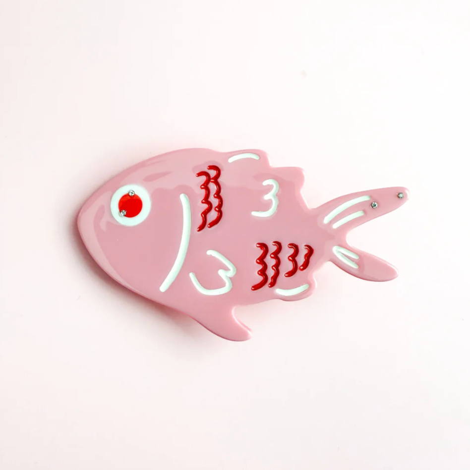 Pink Fish Alligator Clip