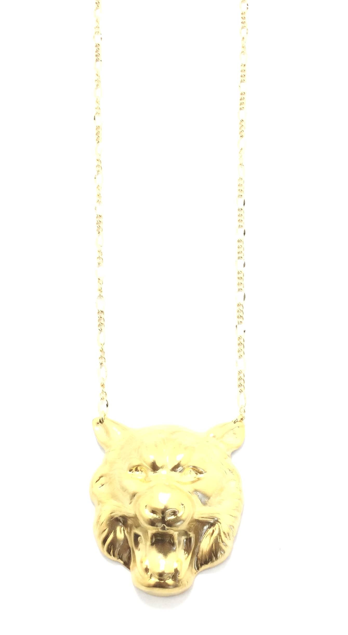 Gold Wolf Necklace