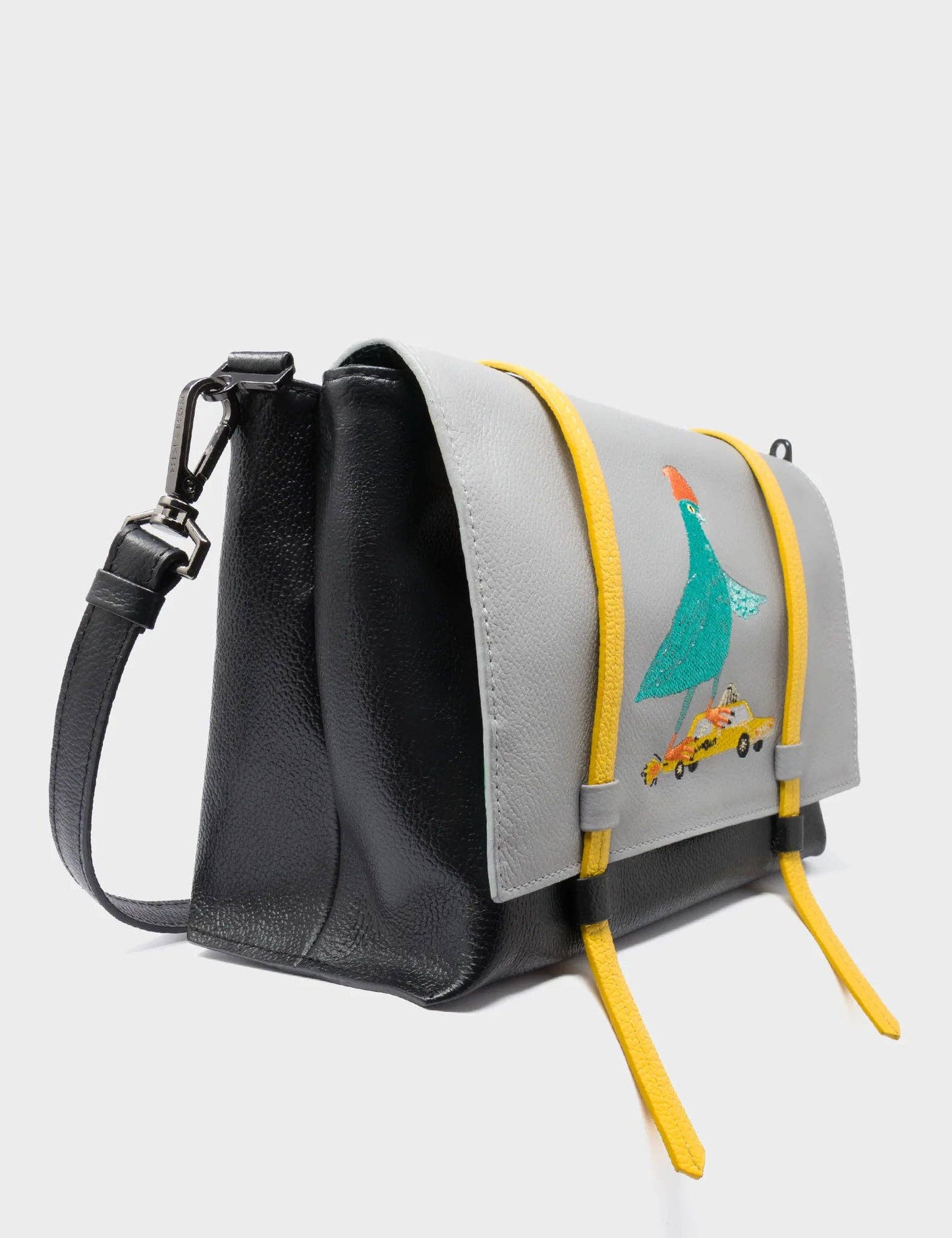 Victor Black Reversible Small Messenger Bag - Pigeonista Design