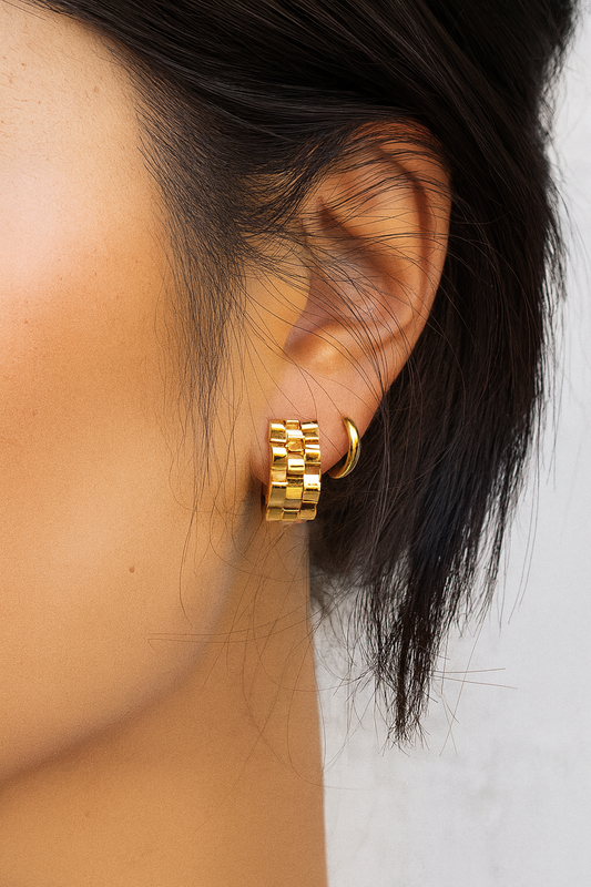 Lex Huggie Hoops - 18K Gold Plated or Stainless Steel