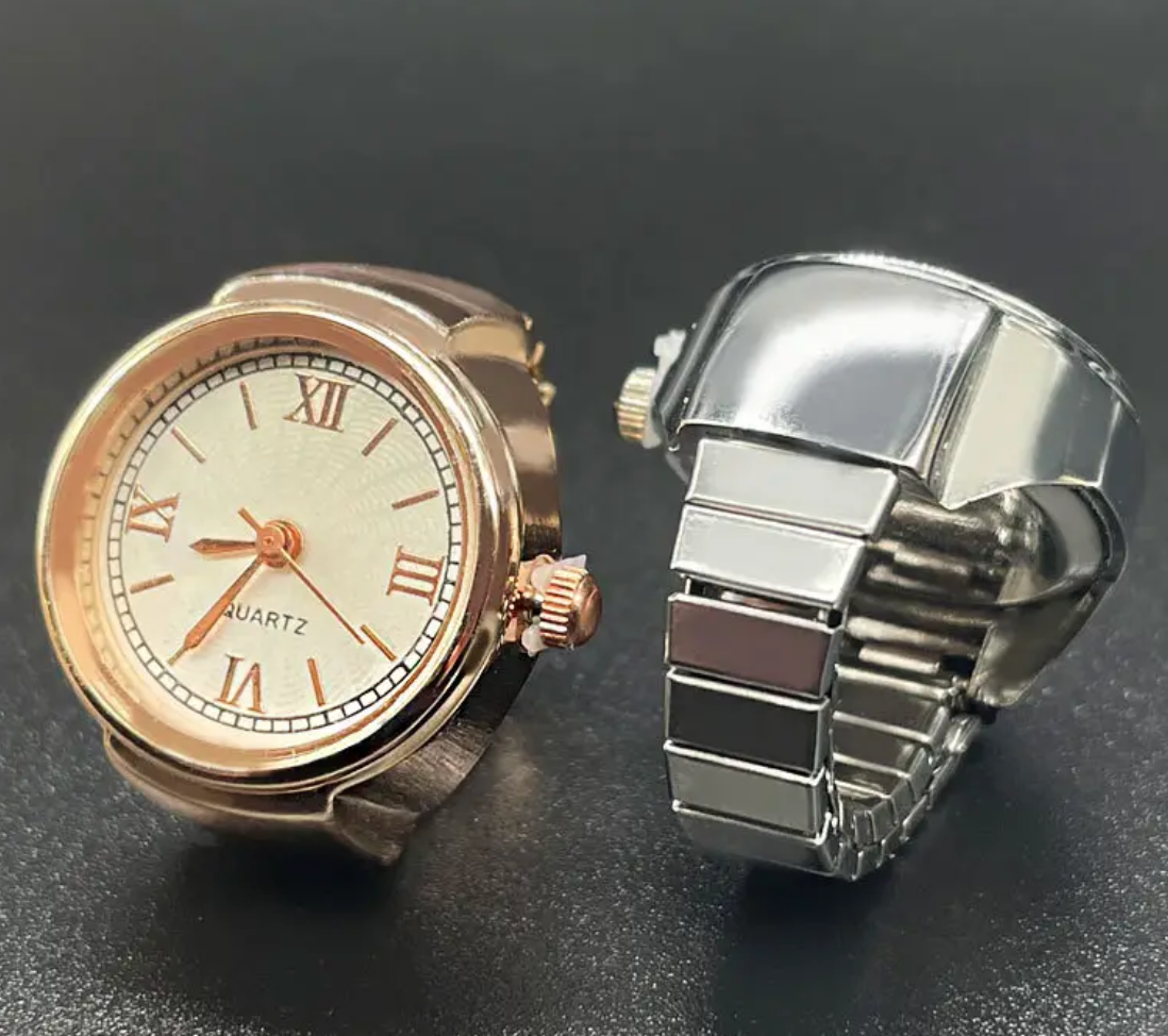 Watch Ring- Stainless Steel- Quartz Stretch Ring- Gift Box