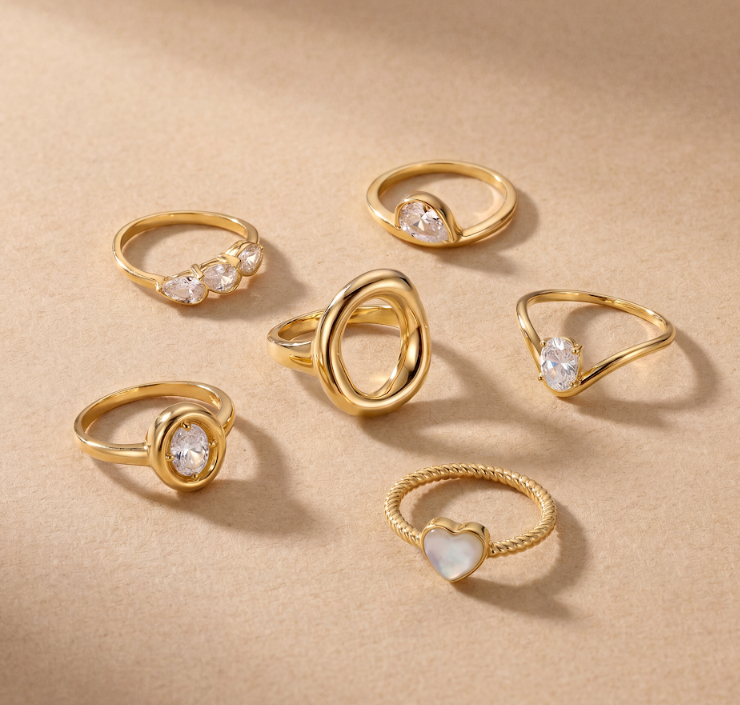 Gold Ring - Sweetheart - Mother of Pearl