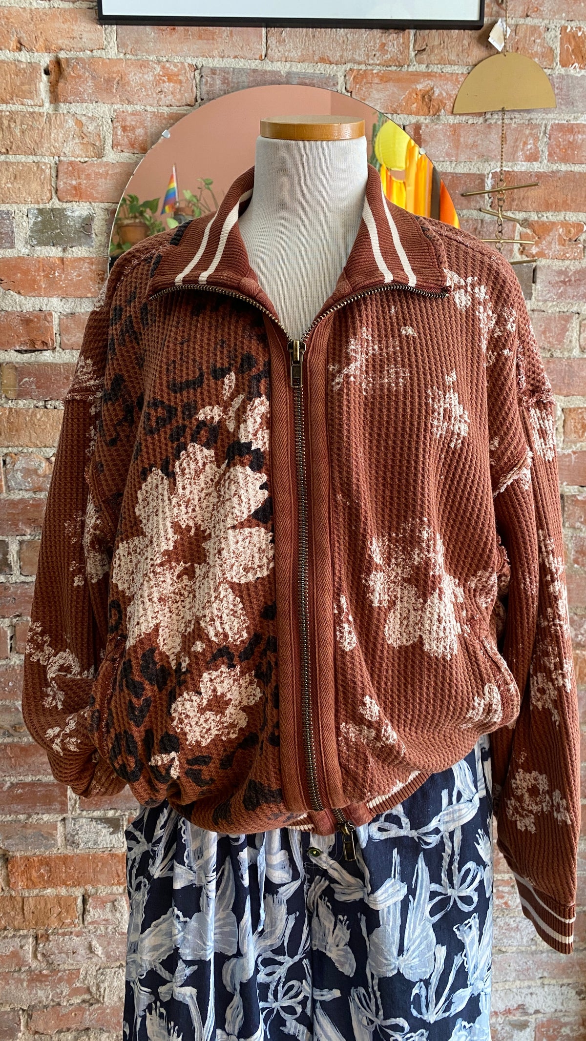 Print Mix Cardi in Whisper Pink Combo