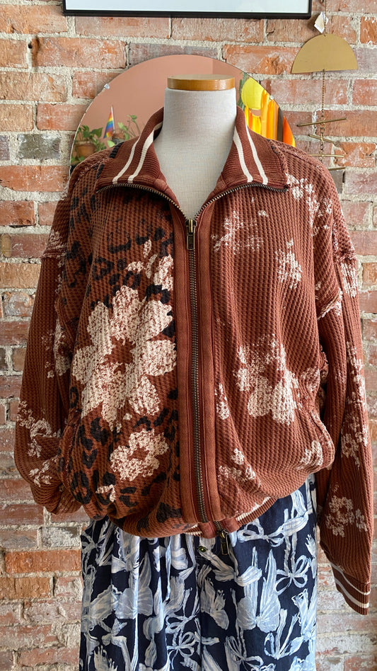 Print Mix Cardi in Whisper Pink Combo
