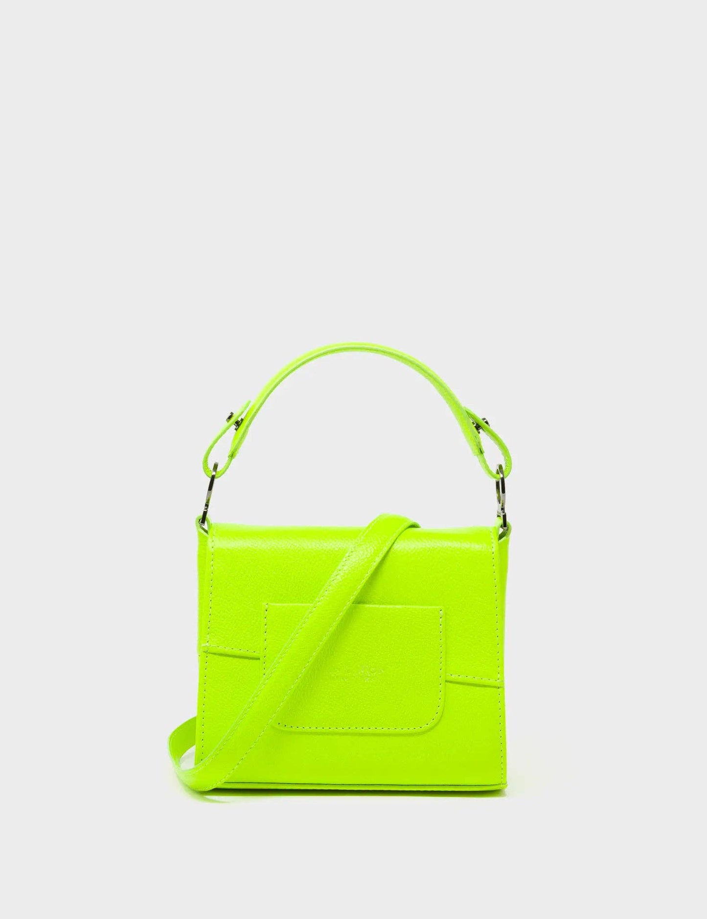 Anastasio Micro Crossbody Handbag Neon Lime Leather - All Over Eyes Embroidery