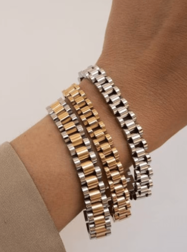  Watch Band Link Bracelet, Bangle.  Steel Rol - X - Tsuru