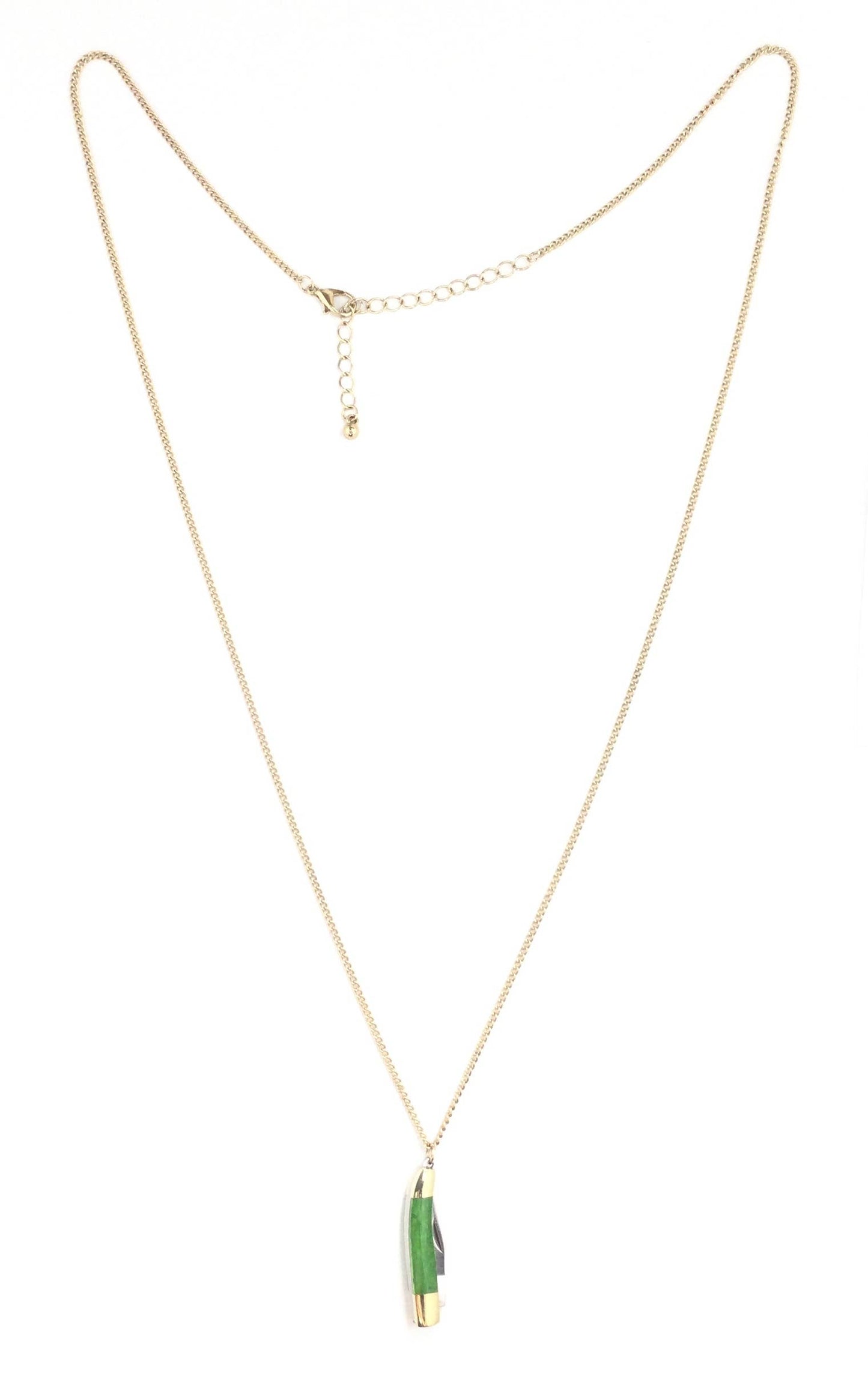 Green Pocket Knife Necklace