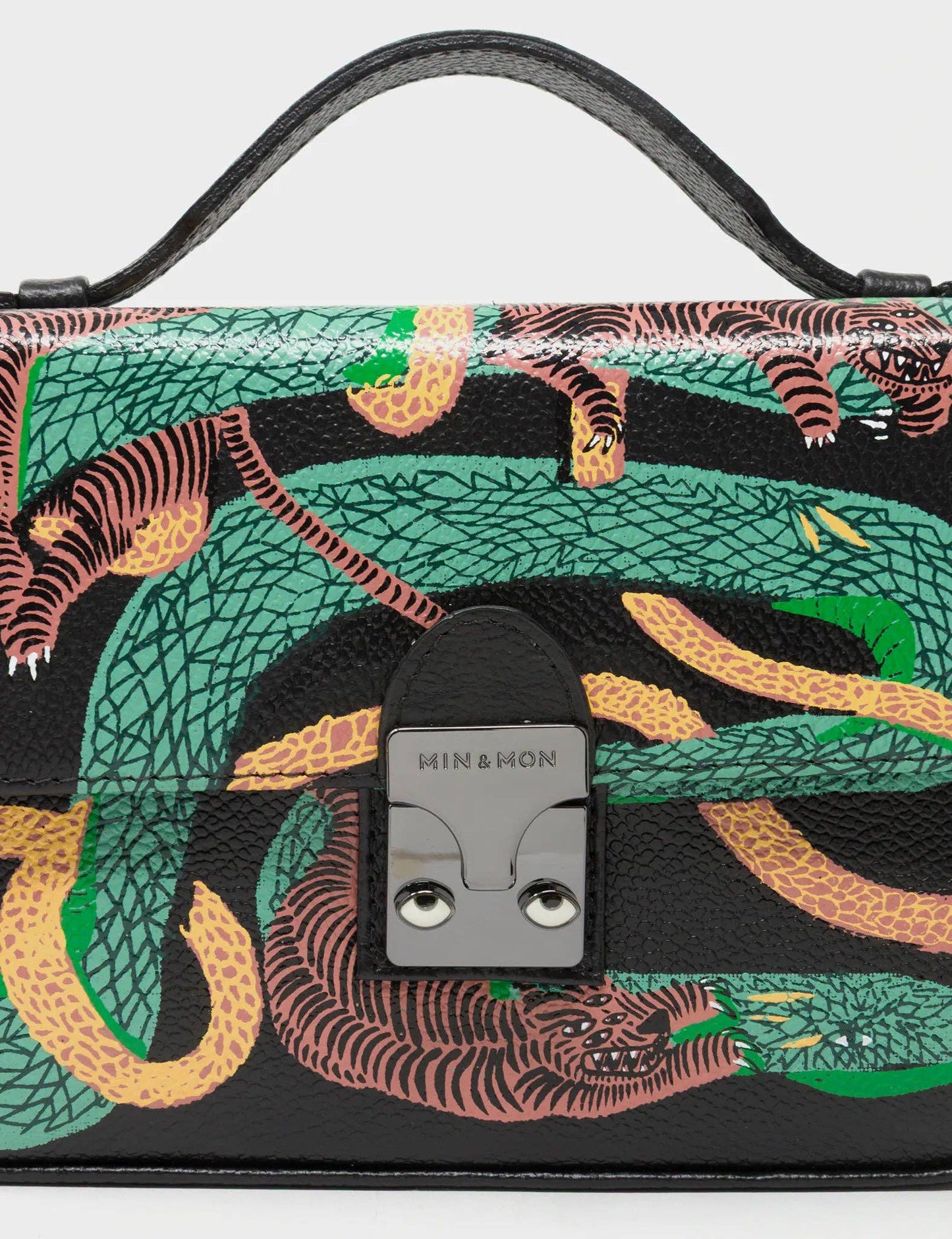 Amantis Black Leather Crossbody Mini Handbag - Tangle Tales Design