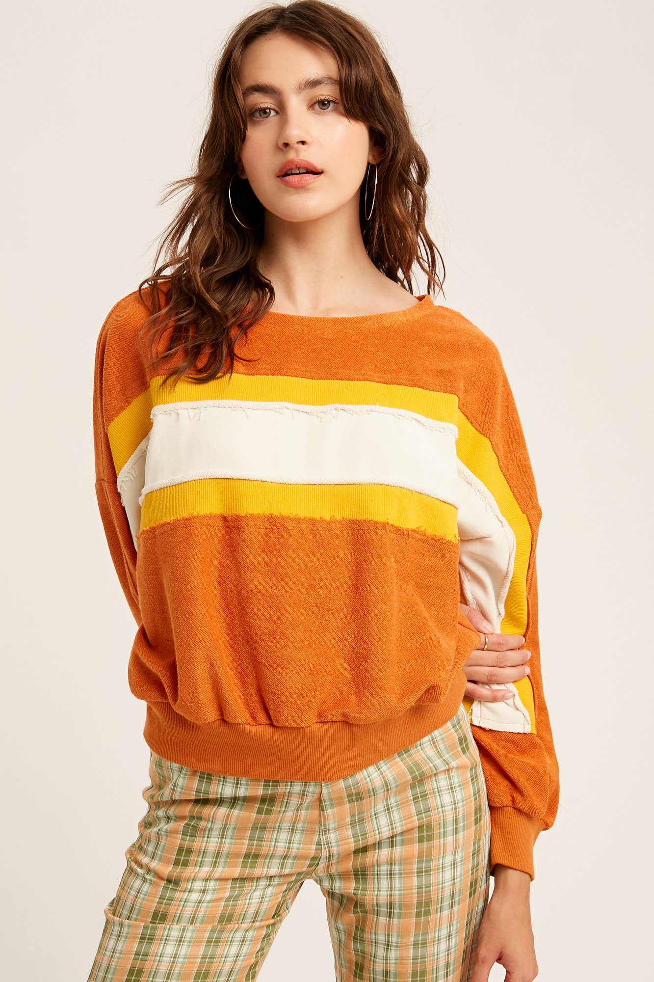 Colorblock Striped Knit Pullover
