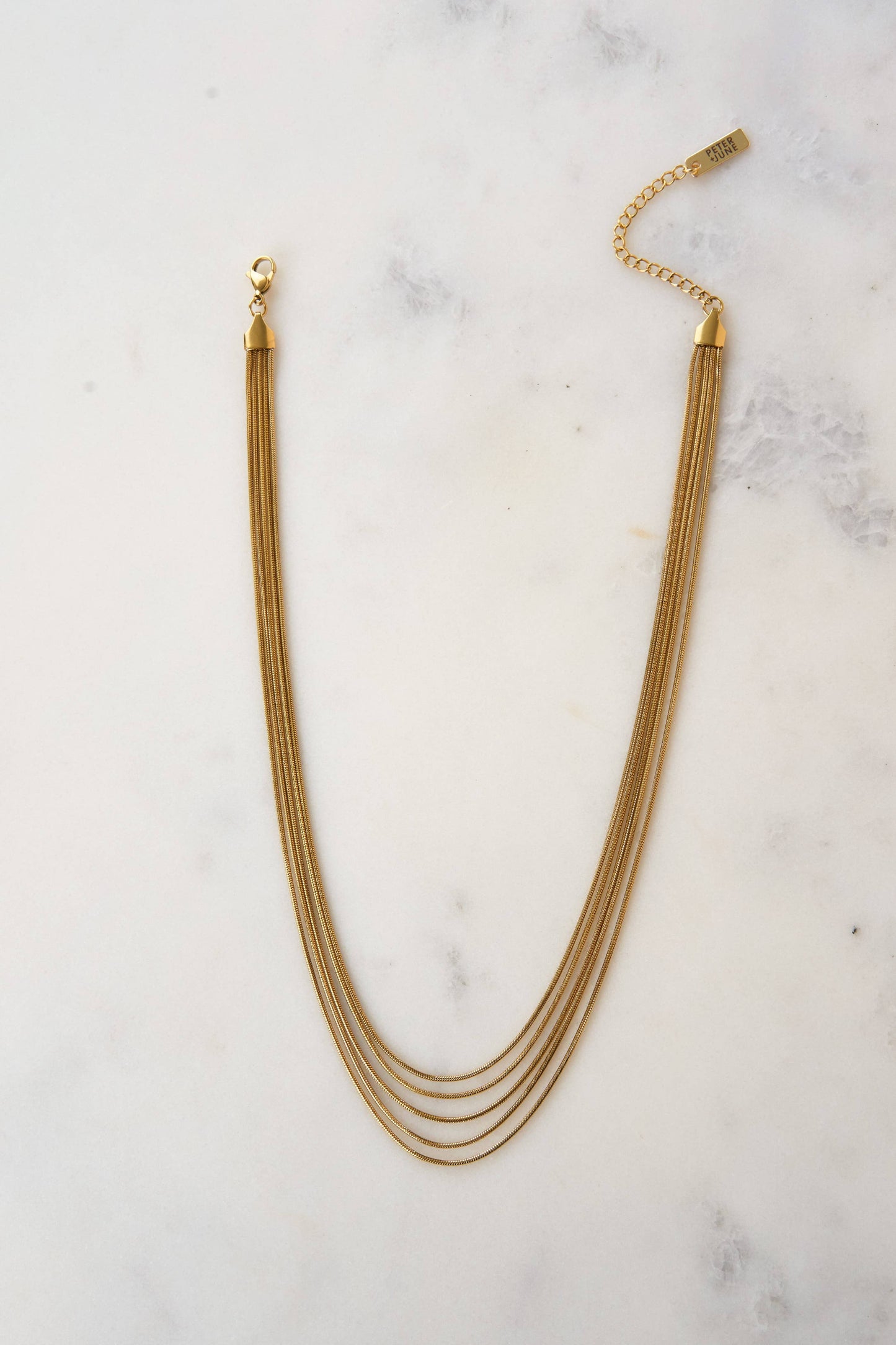 Thelma Layered Snake Chain Necklace - 18K Gold Plated